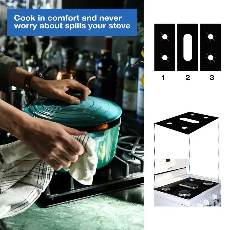 Heat-resistant gas burner liner around a stovetop burner